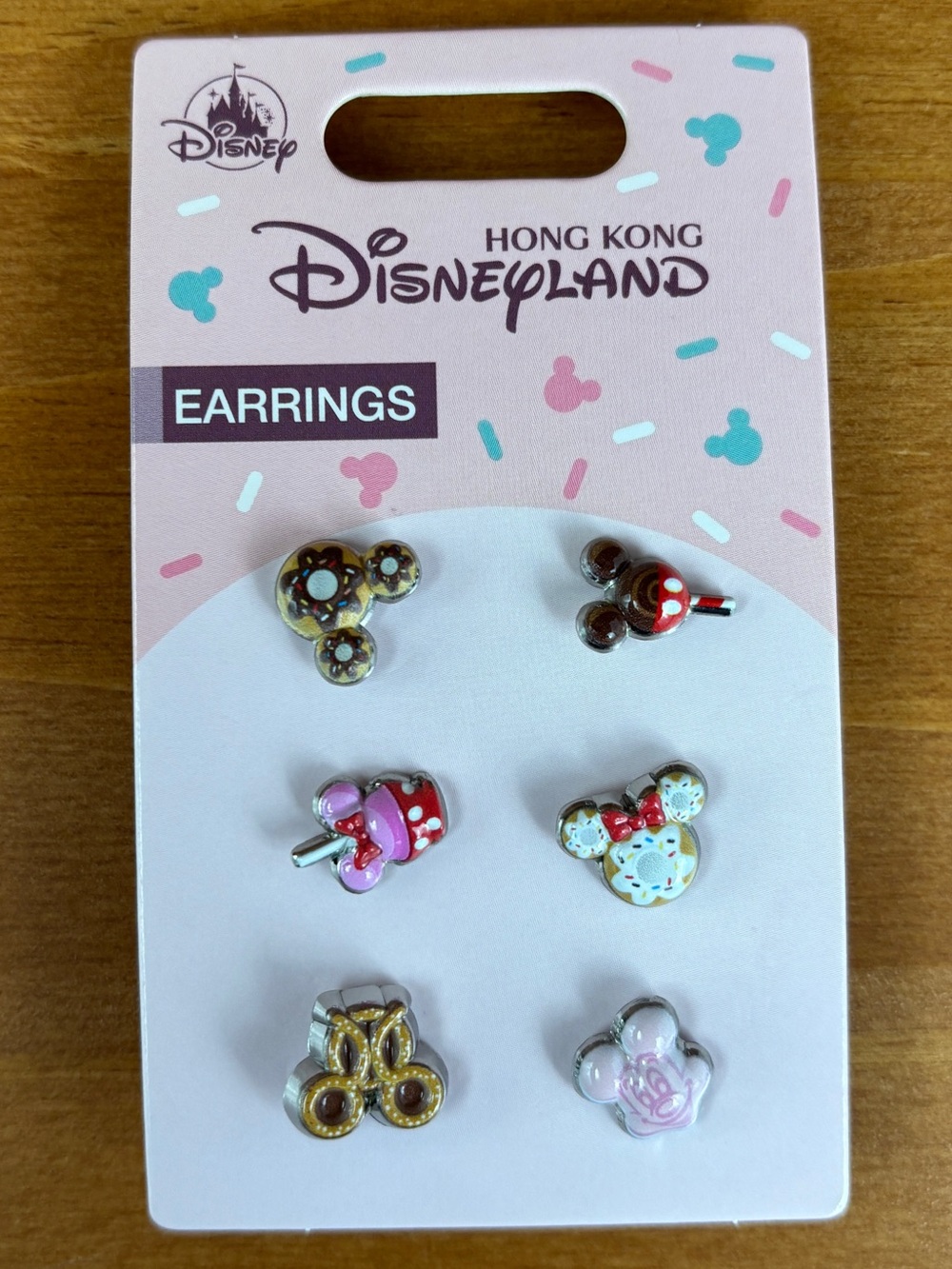 HK Disneyland Mickey Shaped Snacks  Stud Earring Set